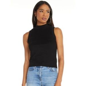 $88 Bobi NWT Black Mock Sleeveless TurtleNeck Women's Size Medium